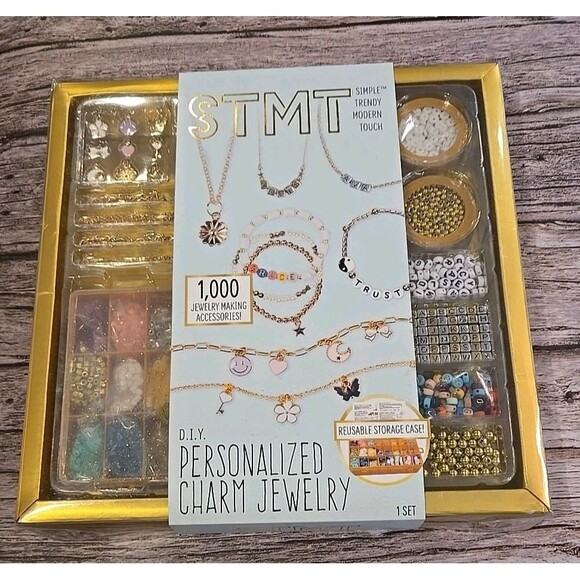 STMT Personalized Charm Jewelry: Craft Kit with Beads, Charms & Necklaces(shelf) - Picture 1 of 6